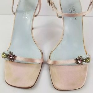 Badgley Mischka Strappy Pink Sandal Crystal Embellished